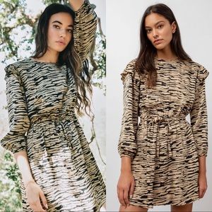 Rails Ora Ruffle Lightweight Tiger Stripes Minidress Size S